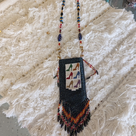 Medicine Bag  Artistic Beading Long Crystal Chain - Picture 2 of 3